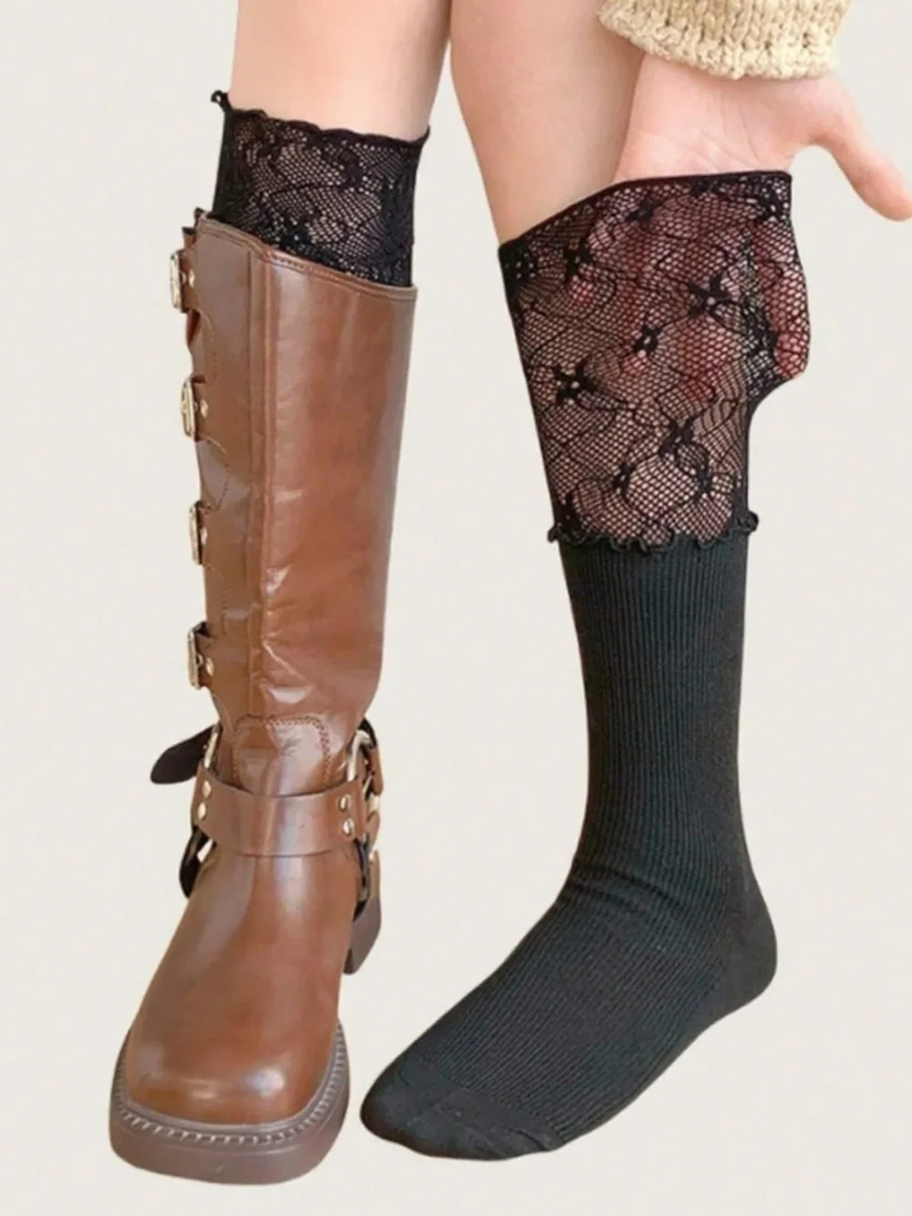 Lace Long Over the Knee OTK Socks